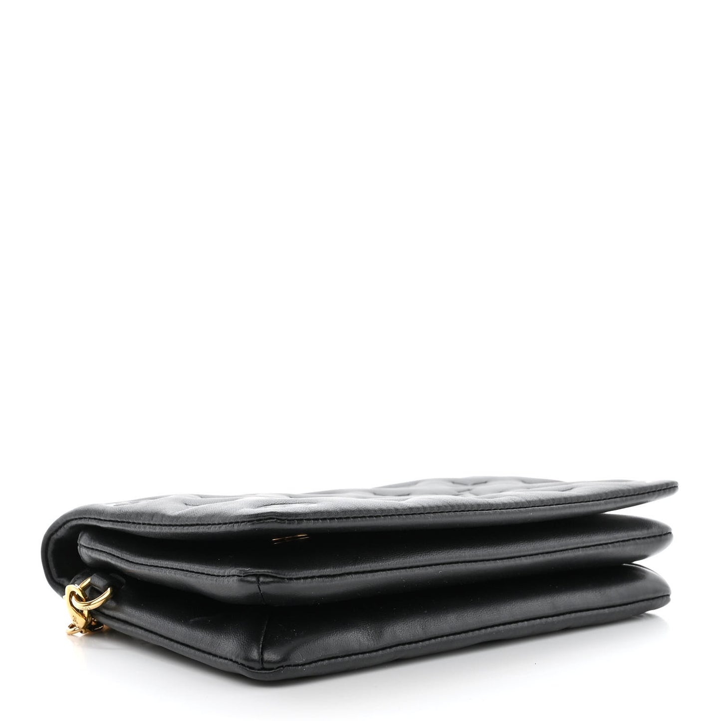 Lambskin Embossed Monogram Pochette Coussin Black