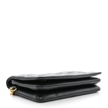 Louis Vuitton Lambskin Embossed Monogram Pochette Coussin Black 4 of 10