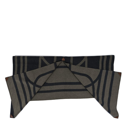 Hermes Cashmere Voltige Double Face Poncho Kaki Marine 2 of 4