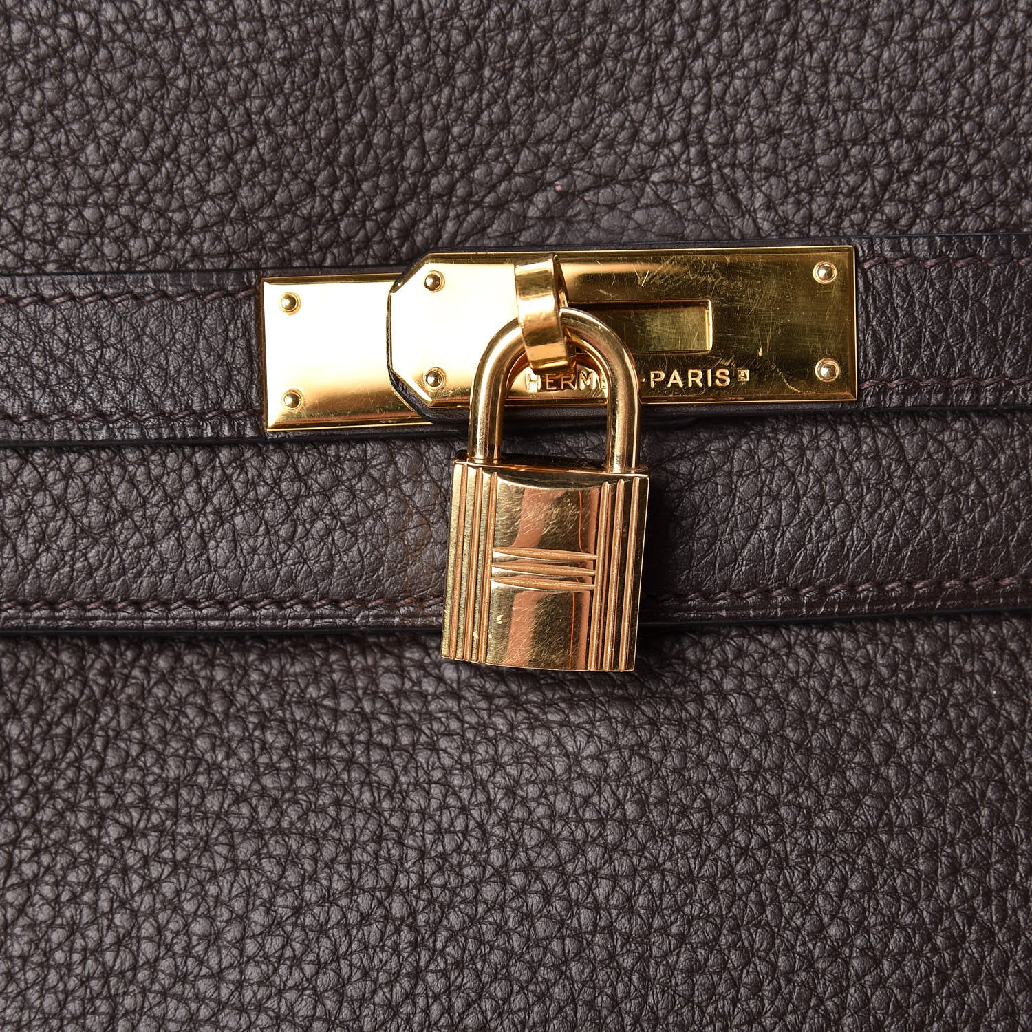 Hermes Taurillon Clemence Kelly Retourne 35 Chocolate 38 of 38