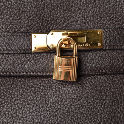 Hermes Taurillon Clemence Kelly Retourne 35 Chocolate 38 of 38