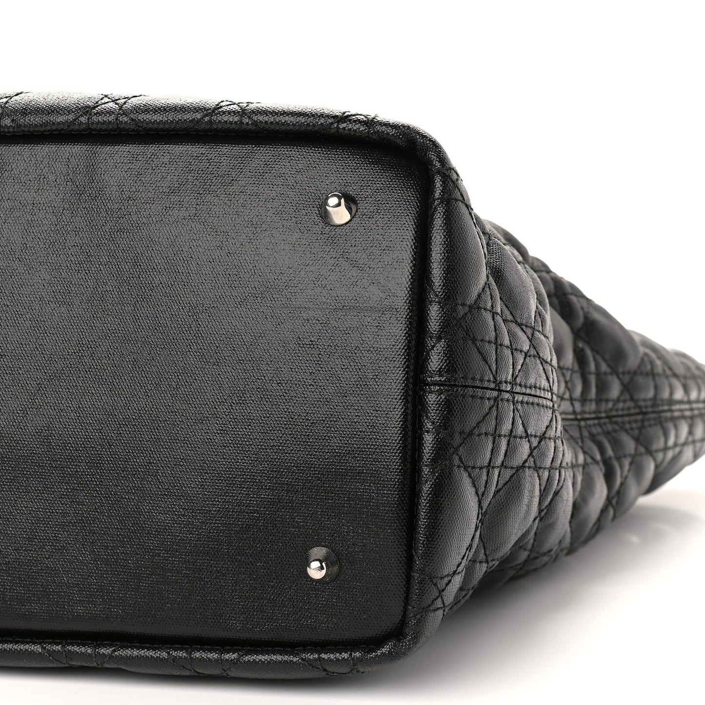 Coated Canvas Cannage Medium Panarea Tote Black