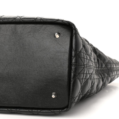Christian Dior Coated Canvas Cannage Medium Panarea Tote Black 9 of 9