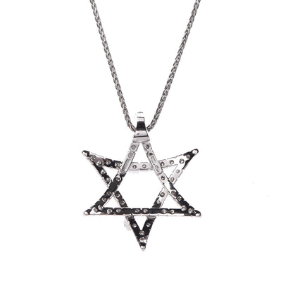 Damiani 18K White Gold Diamond Star of David Pendant Necklace 6 of 6