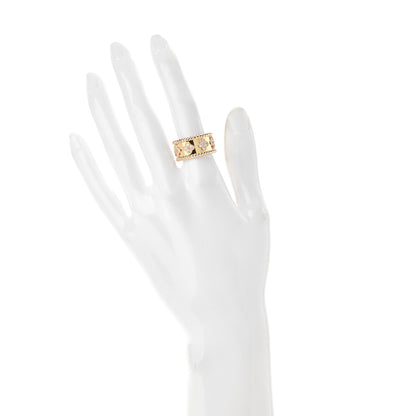 Van Cleef & Arpels 18K Yellow Gold Diamond Perlee Clovers Ring 52 6 2 of 5