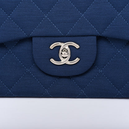 Chanel Jersey Quilted Jumbo Single Flap Navy 10 of 10