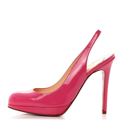 Christian Louboutin Patent 85 Slingback Pumps 35.5 Rose Matador 1 of 7