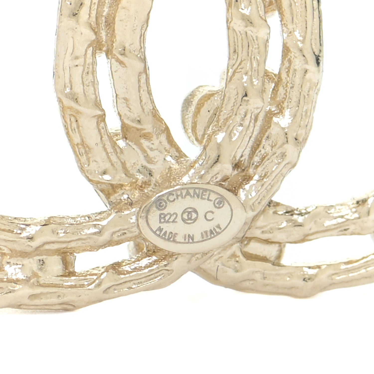 Chanel Crystal CC Camellia Earrings Gold 4 of 6