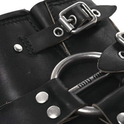 Miu Miu Calfskin Harness Engineer Boots 35 Black 11 of 14