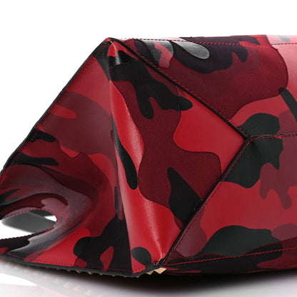 Valentino Garavani Nappa Canvas Camouflage Medium Rockstud Soft Tote Red 12 of 20