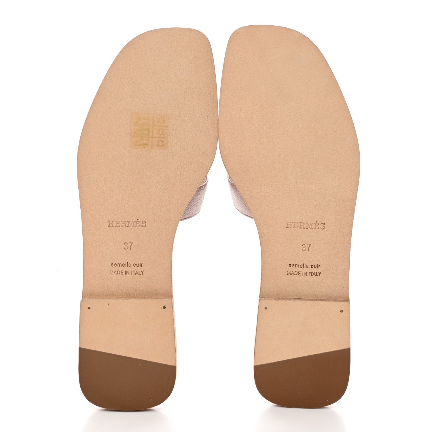 Hermes Epsom Oran Sandals 37 Rose Porcelaine 5 of 9