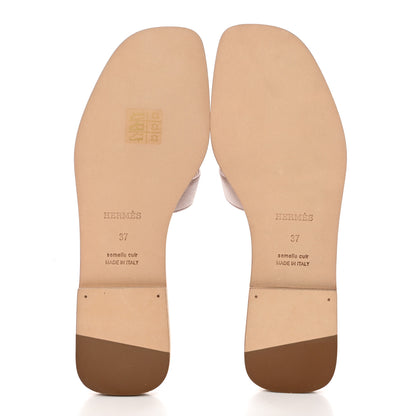 Hermes Epsom Oran Sandals 37 Rose Porcelaine 5 of 9