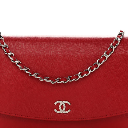 Chanel Caviar Sevruga Wallet on Chain WOC Red 8 of 12