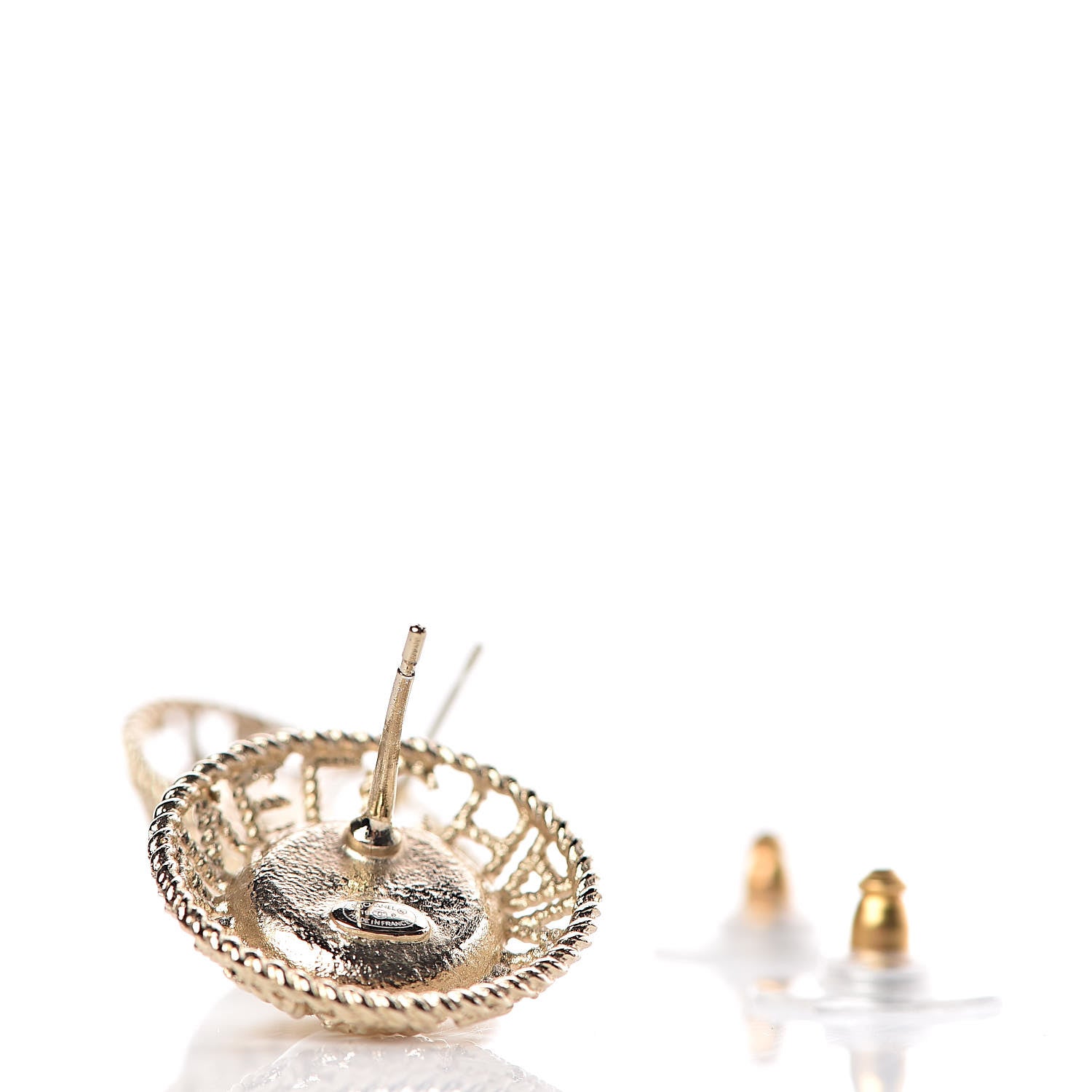 Chanel Pearl CC Round Earrings Gold 3 of 5