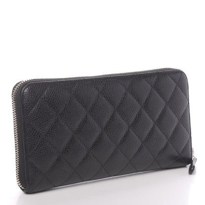 Chanel Caviar Quilted Large Gusset Zip Around Wallet Black 3 of 8
