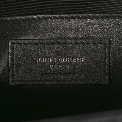 Saint Laurent Grain De Poudre Textured Mixed Matelasse Triquilt Medium Monogram Monochrome Satchel Black 6 of 8