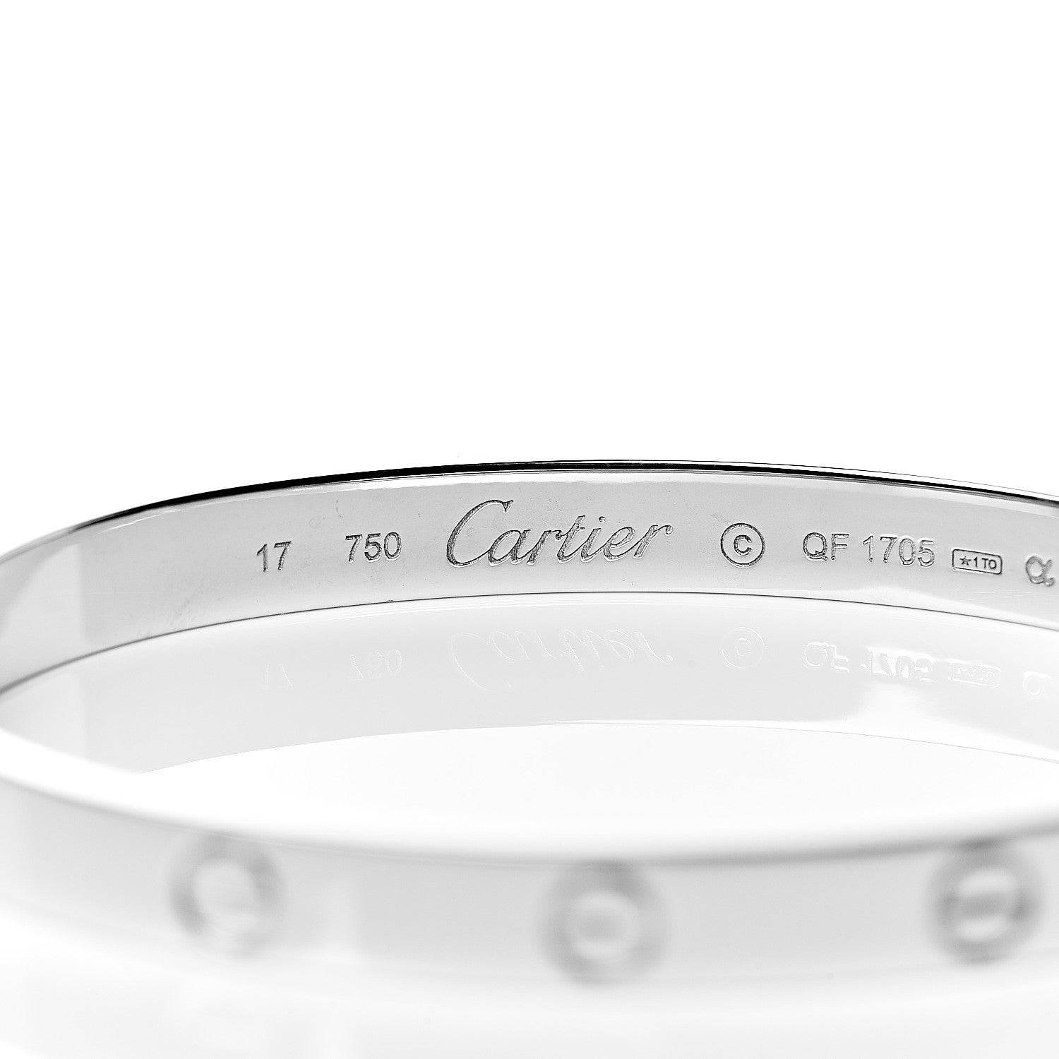 Cartier 18K White Gold LOVE Bracelet 17 4 of 8