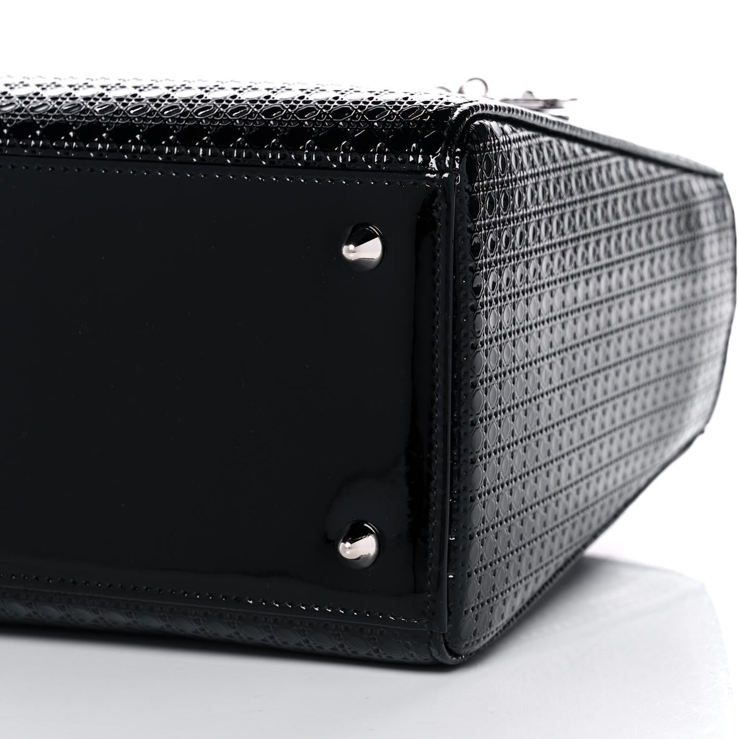 Patent Micro-Cannage Medium Lady Dior Black