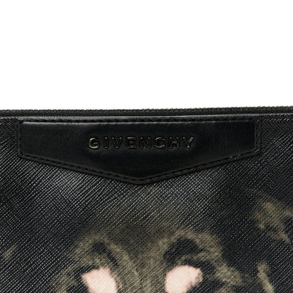 Givenchy Texutured Coated Canvas Rottweiler Print Medium Cosmetic Pouch Black 8 of 10
