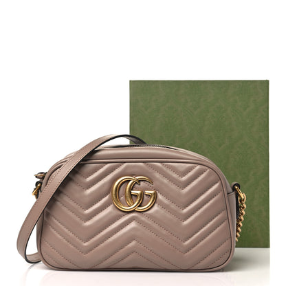 Gucci Calfskin Matelasse Small GG Marmont Chain Shoulder Bag Porcelain Rose 11 of 11