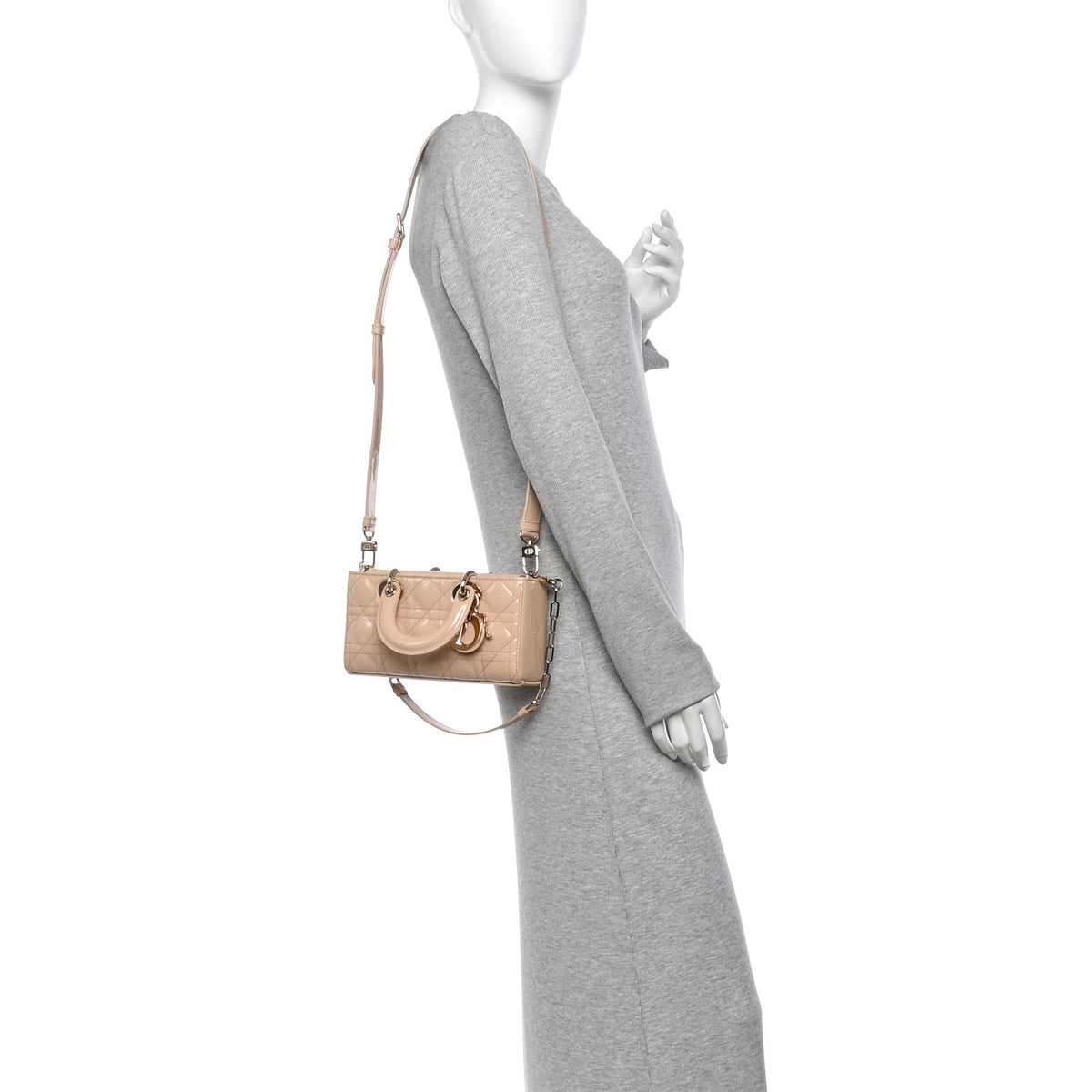 Patent Cannage Small Lady D-Joy Beige