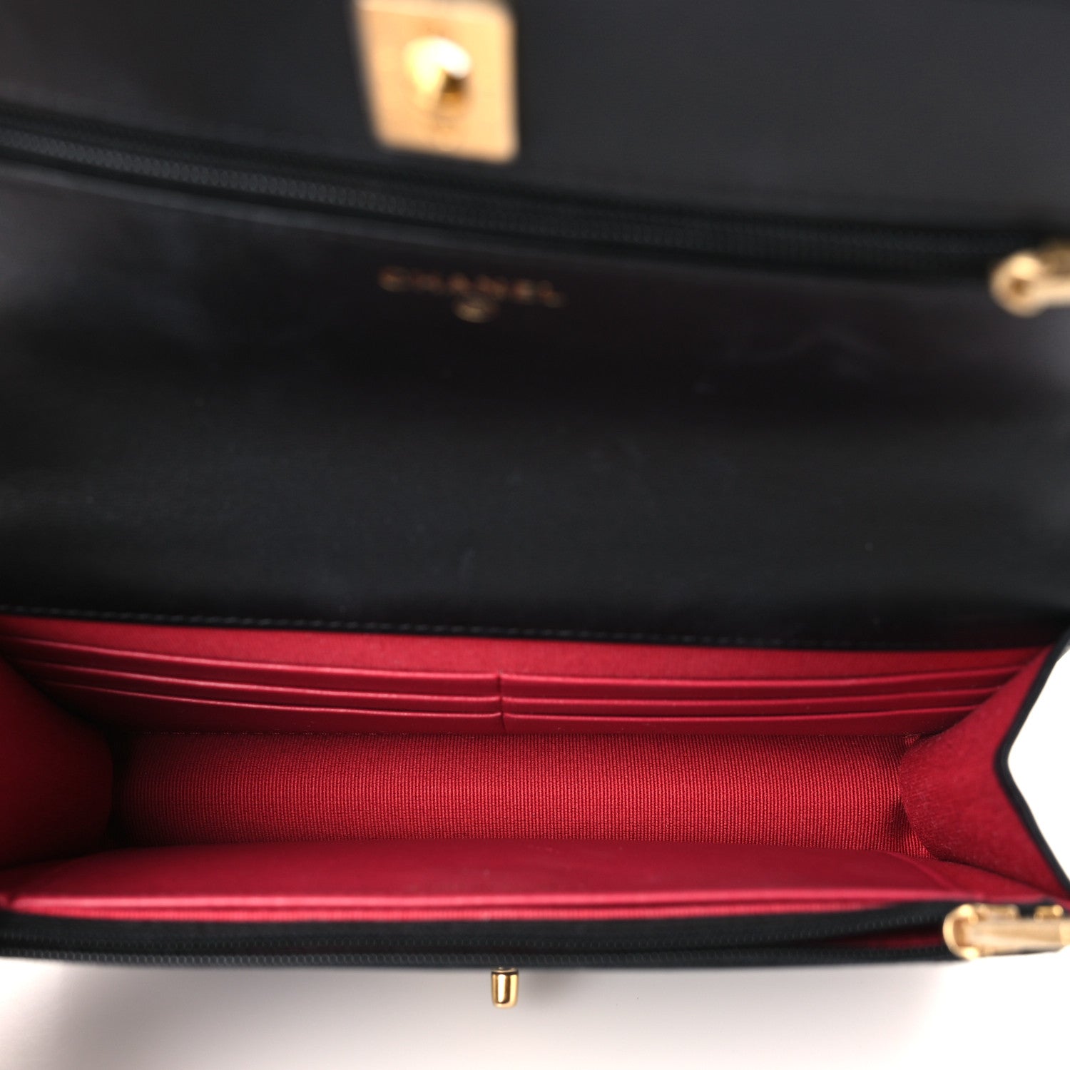 Chanel Lambskin Quilted Sweet Camellia Wallet on Chain WOC Black 5 of 11