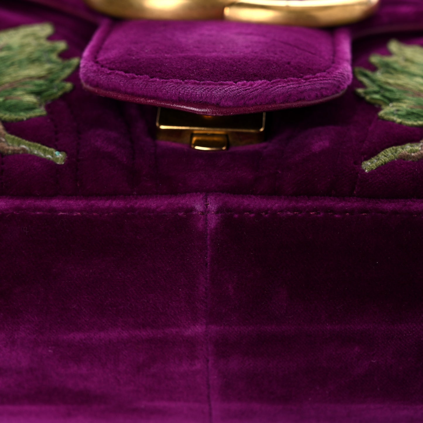 Velvet Matelasse Loved Embroidered Medium GG Marmont Shoulder Bag Fuchsia Violet Cyclamen