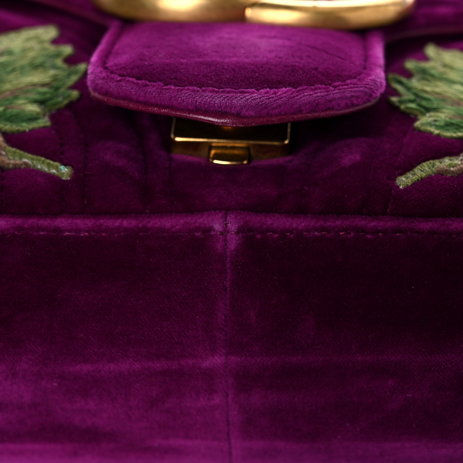 Gucci Velvet Matelasse Loved Embroidered Medium GG Marmont Shoulder Bag Fuchsia Violet Cyclamen 20 of 24