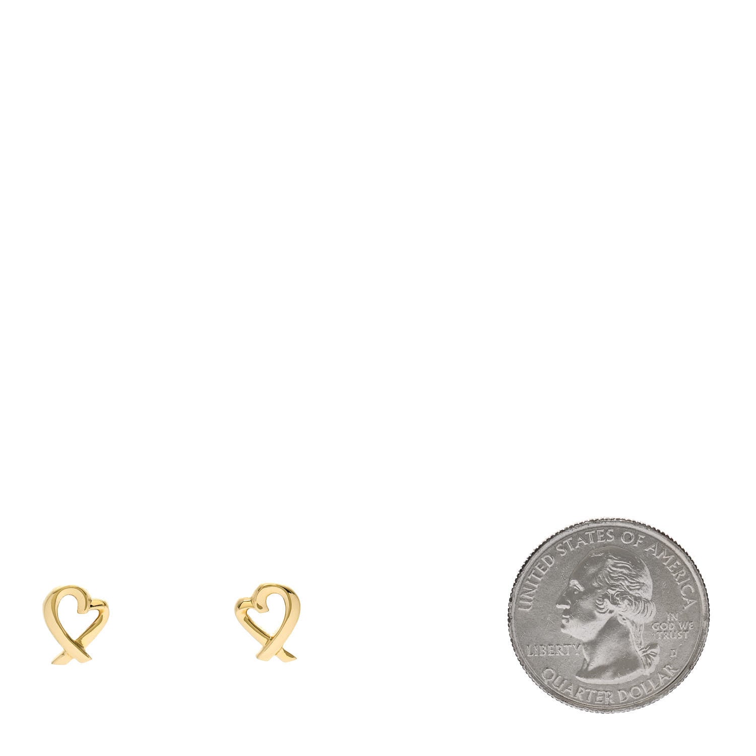 Tiffany 18K Yellow Gold Mini Paloma Picasso Loving Heart Earrings 2 of 4