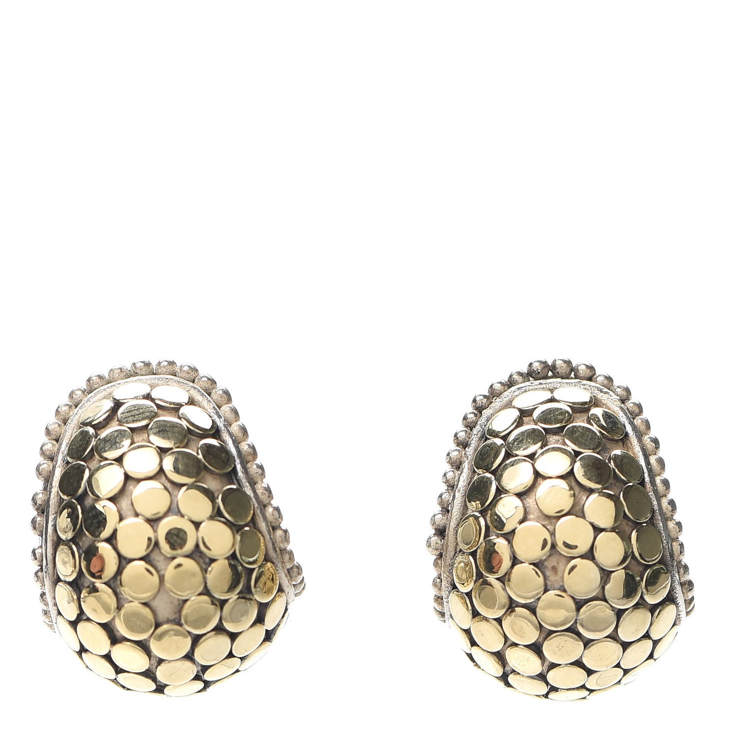 Sterling Silver 18K Yellow Gold Buddha Belly Dot Earrings