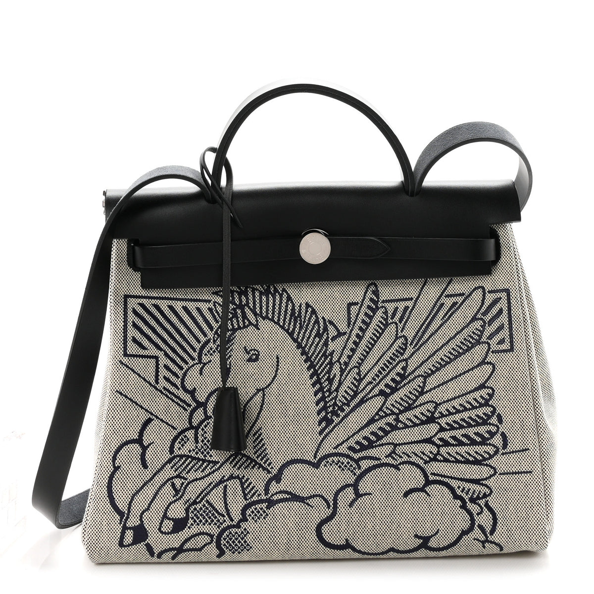 Vache Hunter Toile H Pegase Pop Herbag Zip Retourne 31 PM Bleu Indigo Ecru Black