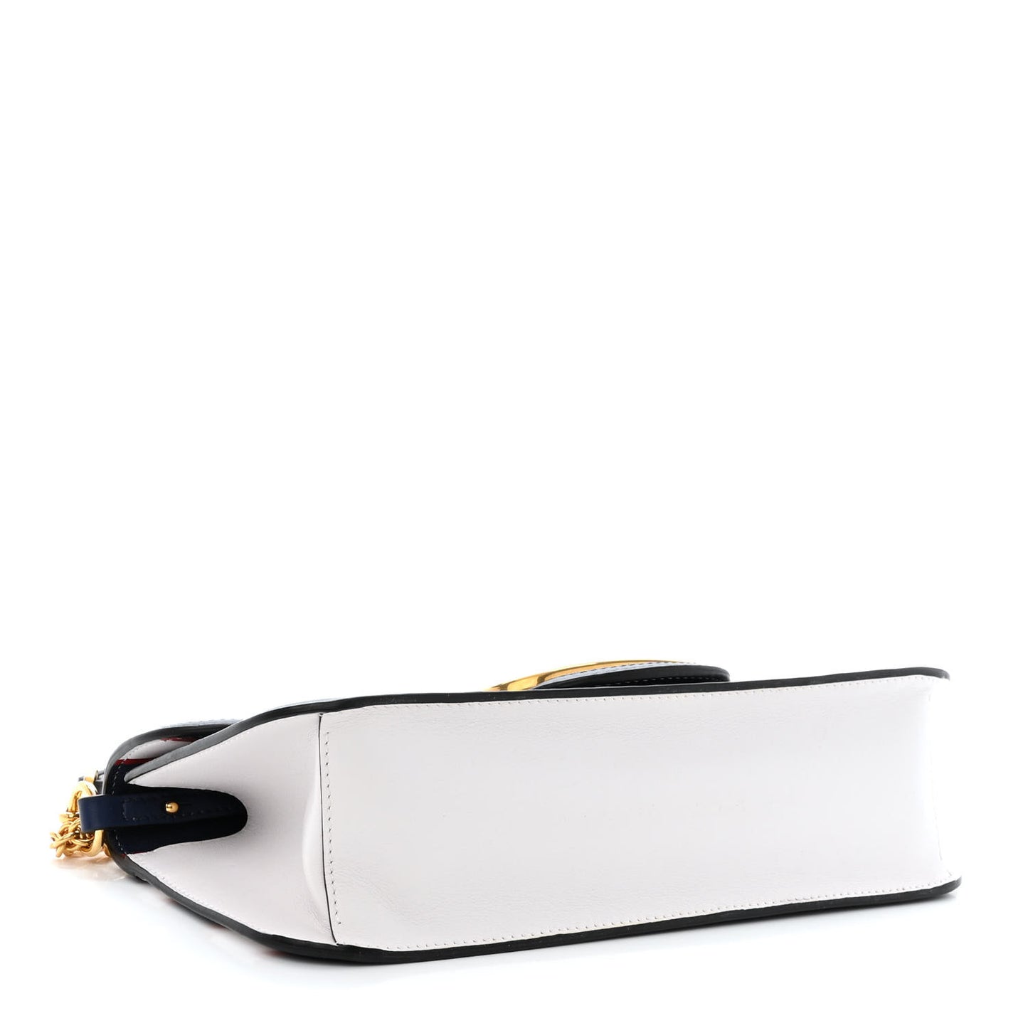 Calfskin Striped Vlogo Loco Shoulder Bag White Rouge Pur Worker