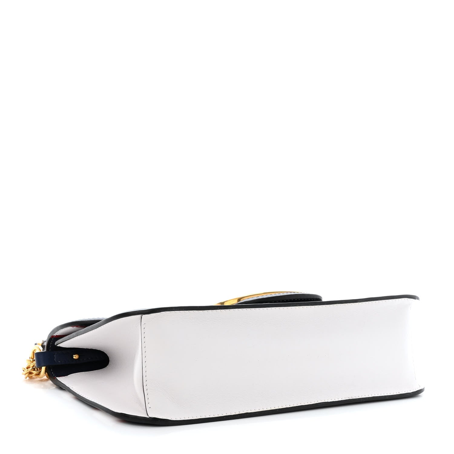 Valentino Garavani Calfskin Striped Vlogo Loco Shoulder Bag White Rouge Pur Worker 4 of 10