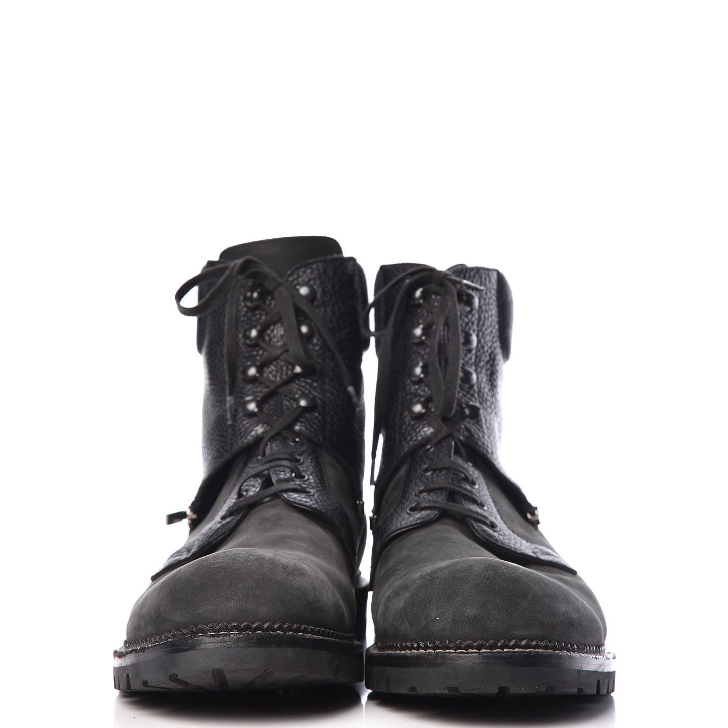 Damier Ebene Nubuck Mens Tibet Combat Ankle Boots 11 Black