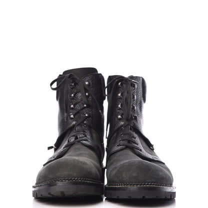 Louis Vuitton Damier Ebene Nubuck Mens Tibet Combat Ankle Boots 11 Black 2 of 10