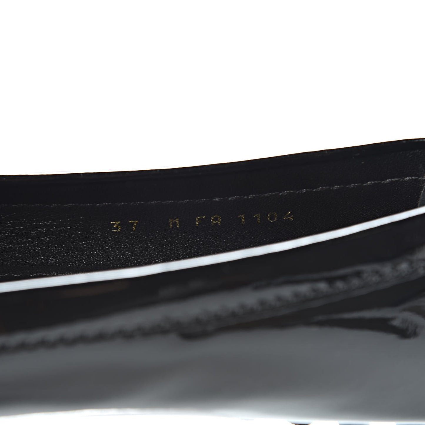 Patent Calfskin Oxford Loafers 37 Black