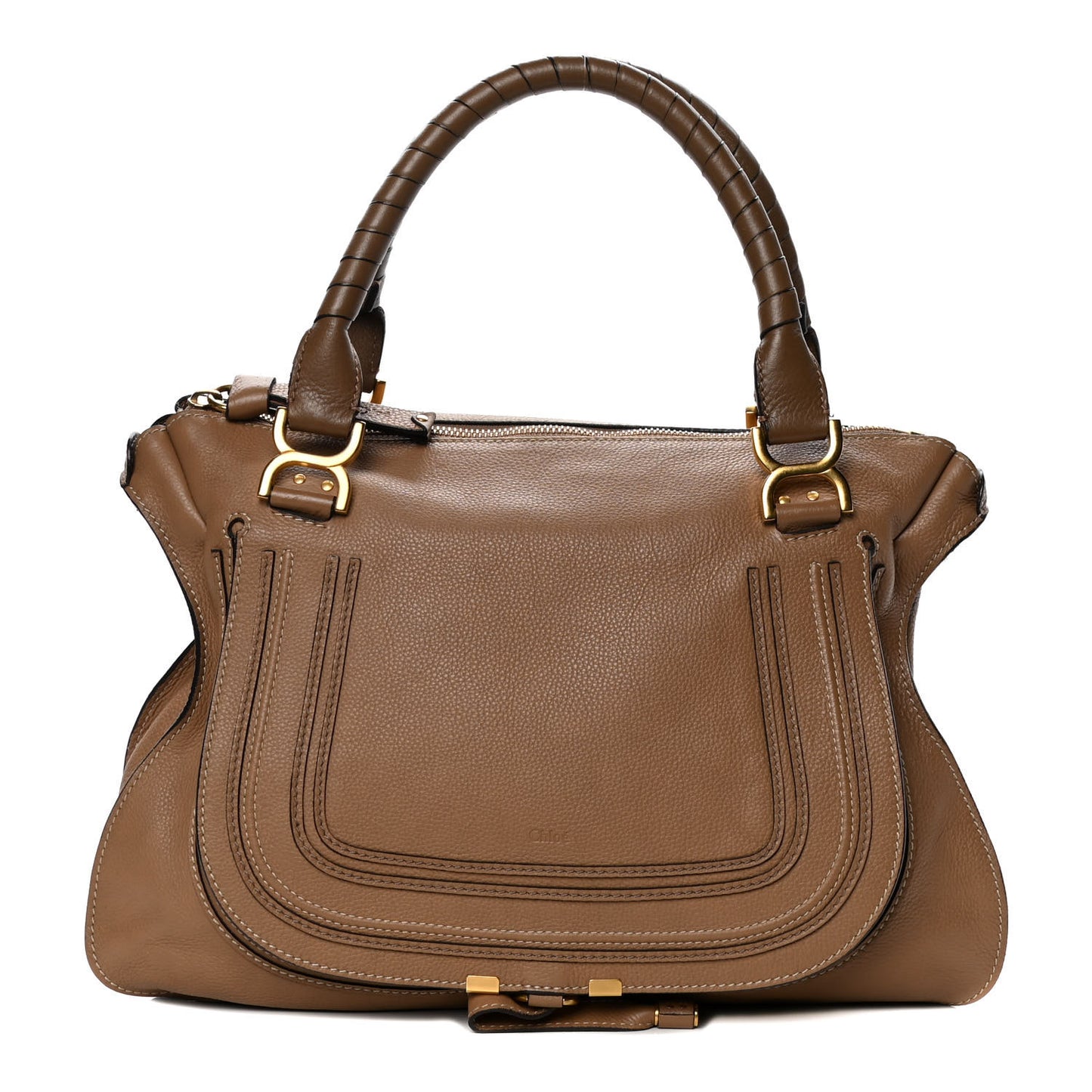 Calfskin Large Marcie Satchel Nut