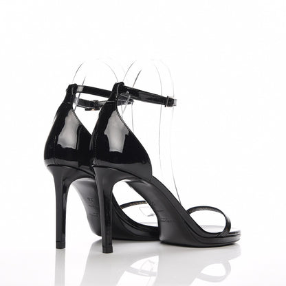 Saint Laurent Vitello Vernice Jane 80 Ankle Strap Sandals 36 Black 4 of 7