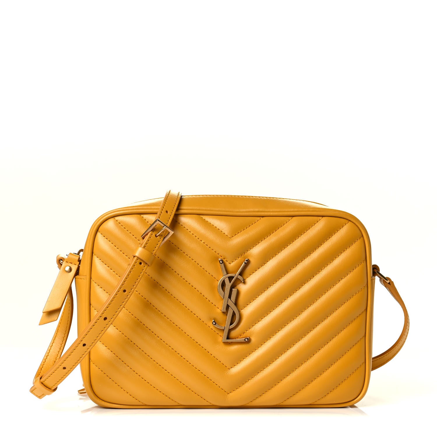 Saint Laurent Calfskin Matelasse Monogram Lou Camera Bag Safran 1 of 6
