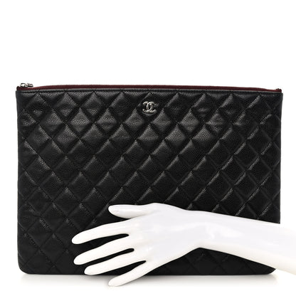 Chanel Caviar Quilted Large Cosmetic Case Black 2 of 9