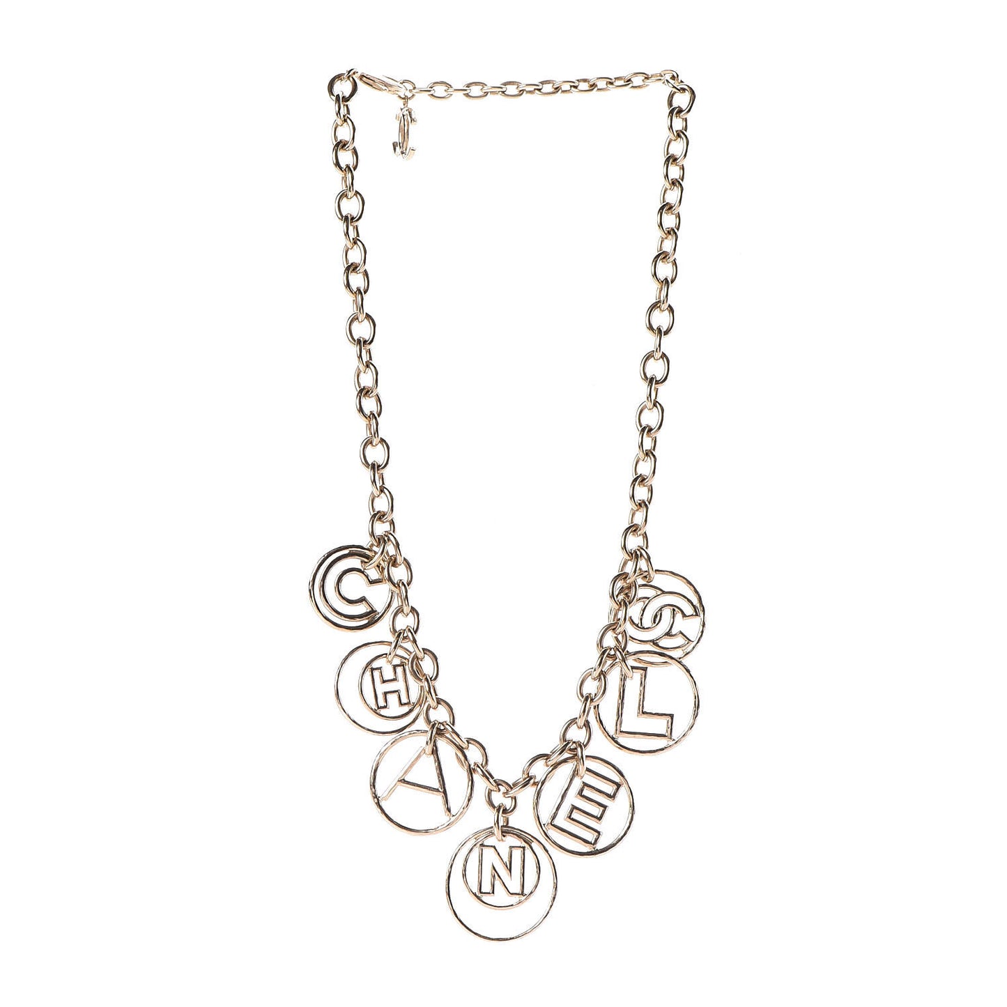 Metal Hoop Cuba Logo Necklace Gold