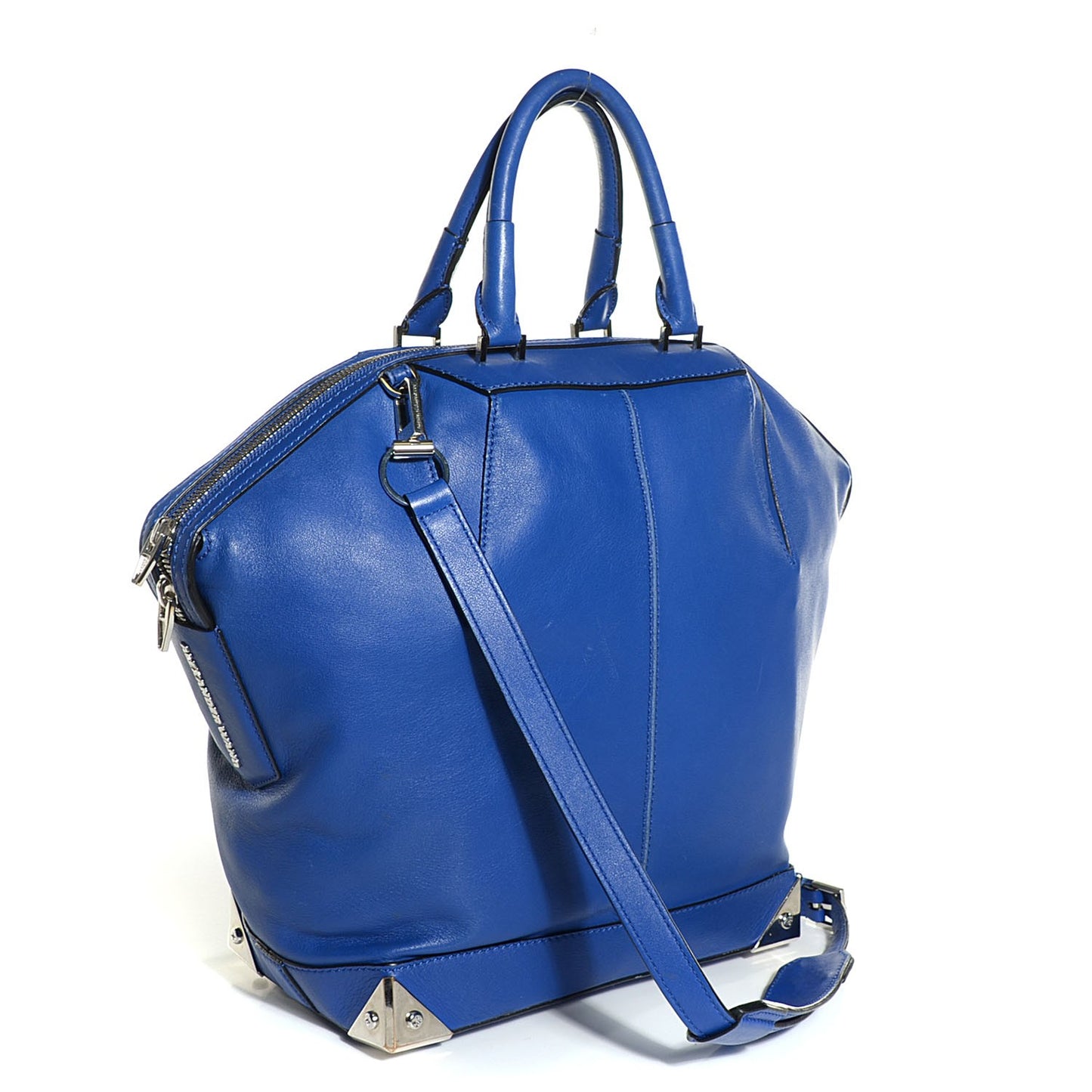 Calfskin Large Emile Azure Silver Hardware