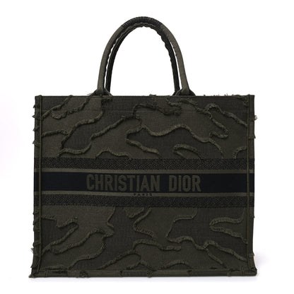 Christian Dior Canvas Embroidered Camouflage Book Tote Green 1 of 11