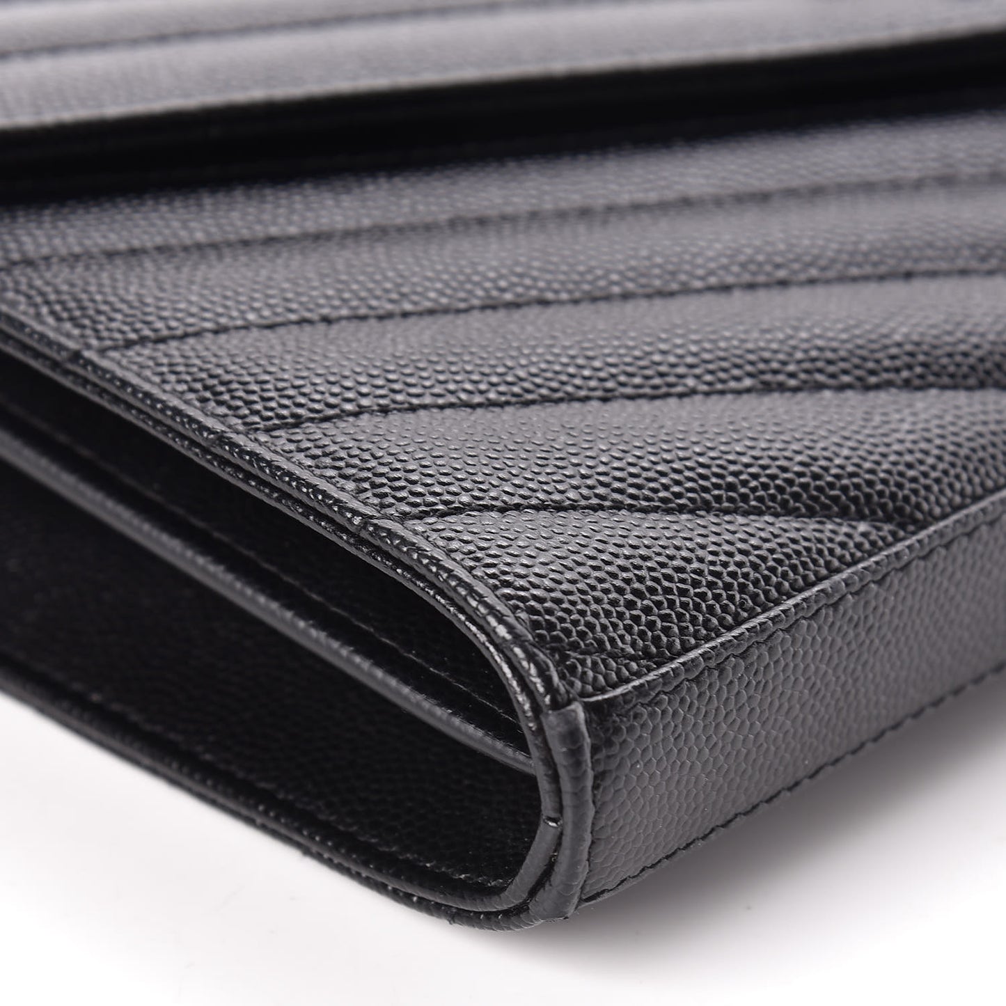 Grain De Poudre Matelasse Chevron Monogram Chain Wallet Black