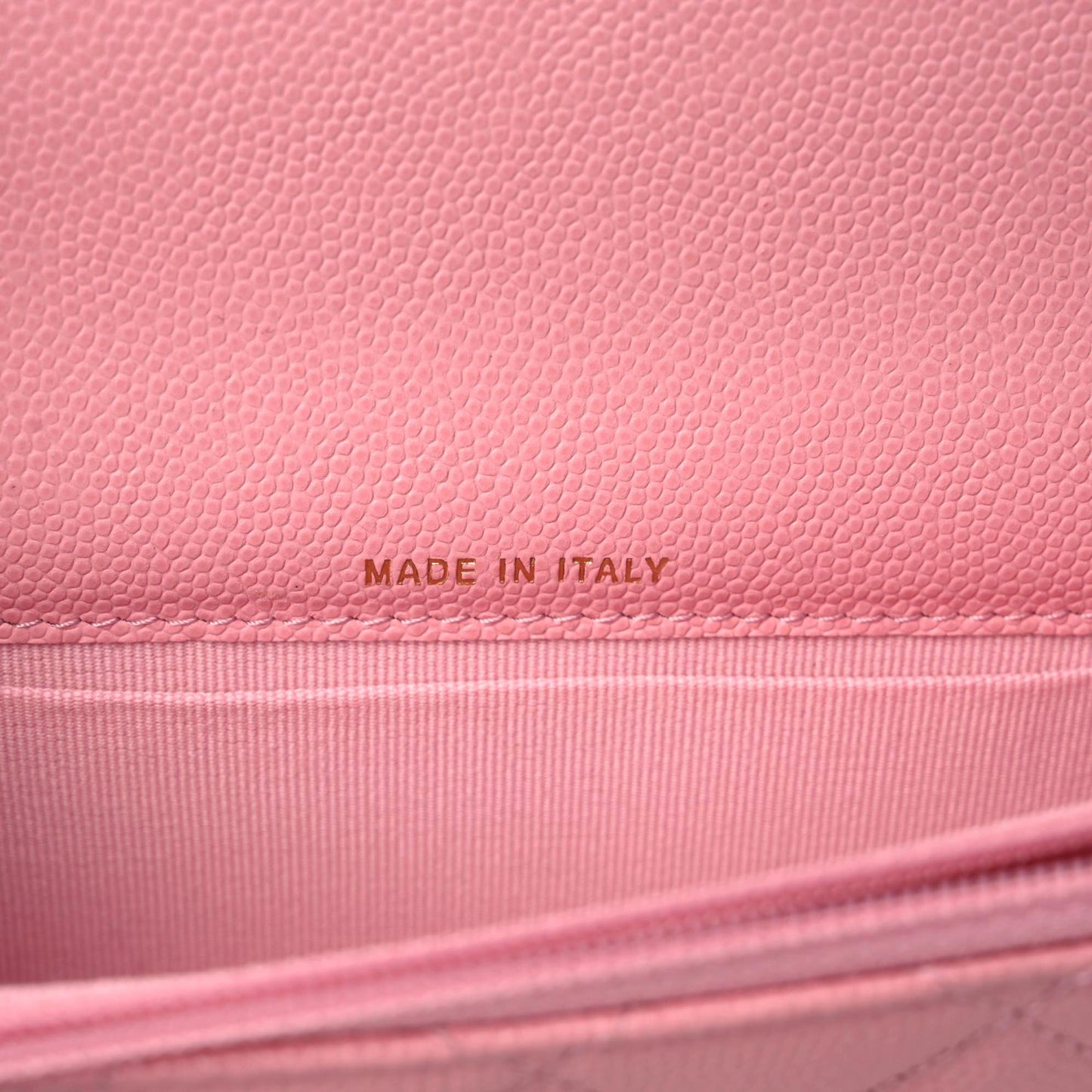 Caviar Quilted Flap Phone Holder With Chain Light Pink