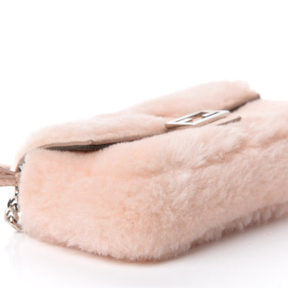 Fendi Shearling Shiny Nappa Micro Baguette Light Rose 5 of 9