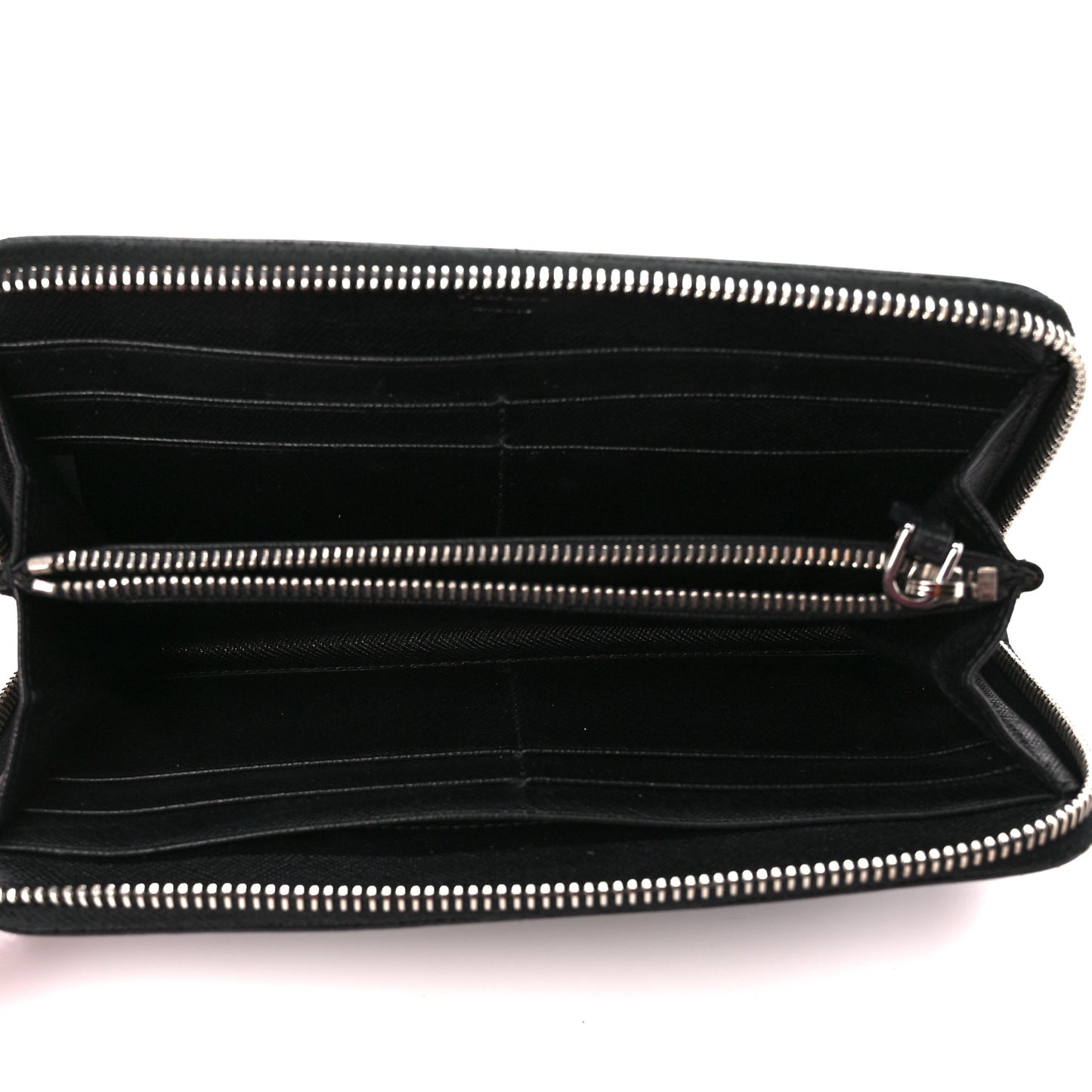 Tessuto Nylon Zip Around Wallet Black