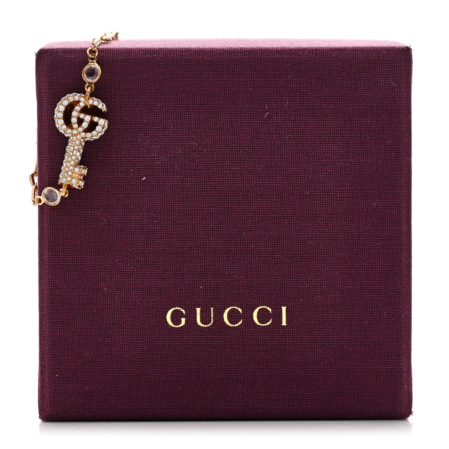 Metal Crystal Double G Key Bracelet Gold