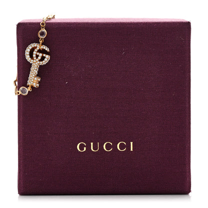 Gucci Metal Crystal Double G Key Bracelet Gold 5 of 5