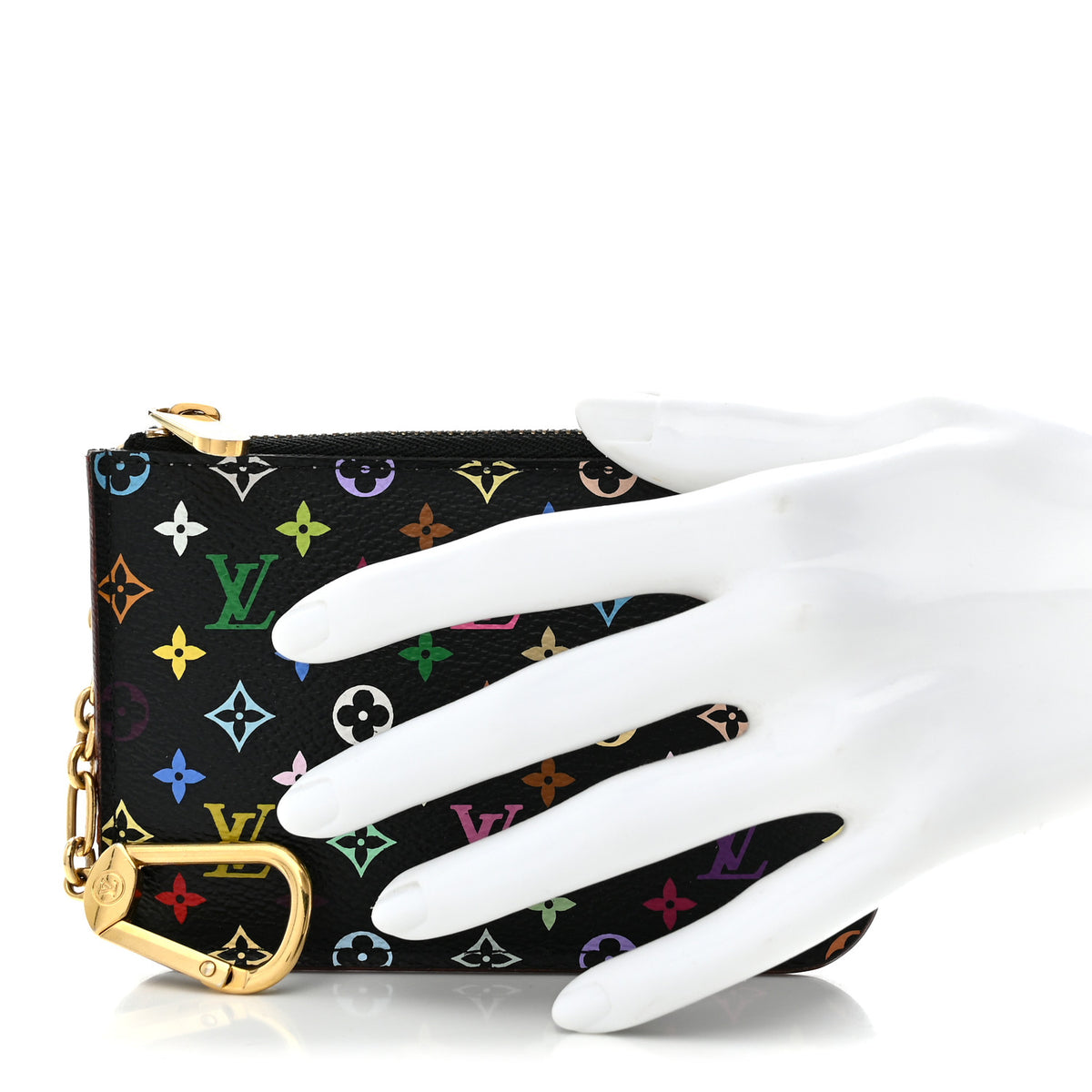 Monogram Multicolor Key Pouch Black Violet